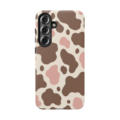 Mocha Blush Samsung Galaxy Tough Case | Brown & Pink Cow Print