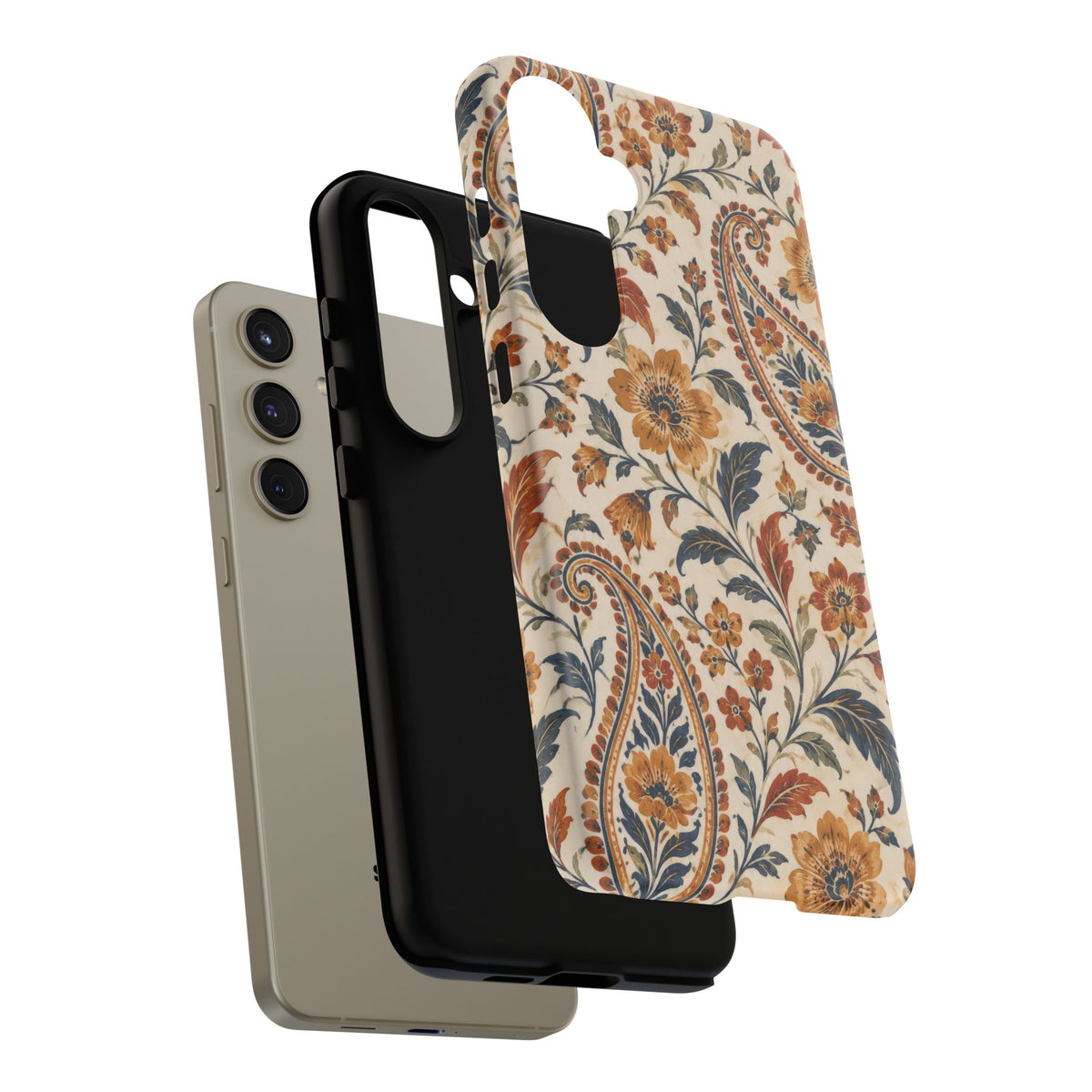 Saffron Heirloom Samsung Galaxy Tough Case | Floral Paisley on Ivory