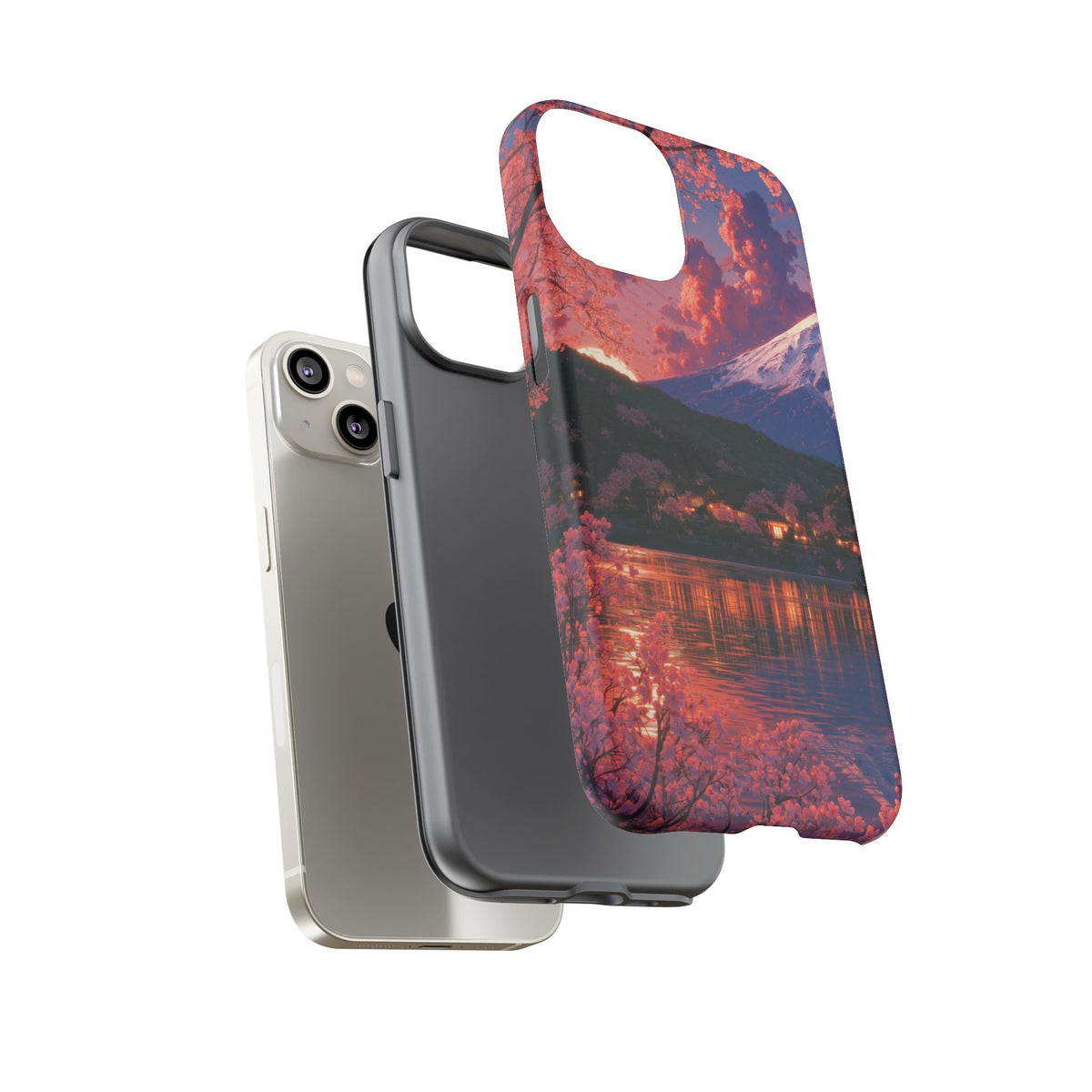 Sakura Lakeside Village iPhone Tough Phone Case
