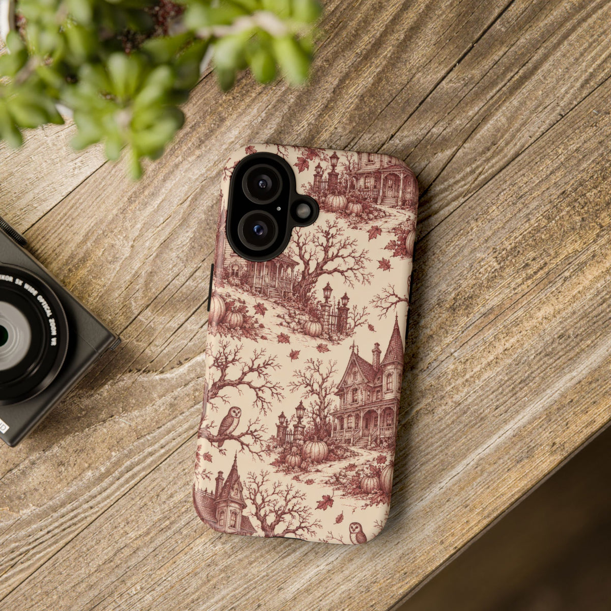 Haunted Estate Toile iPhone Tough Case | halloween toile
