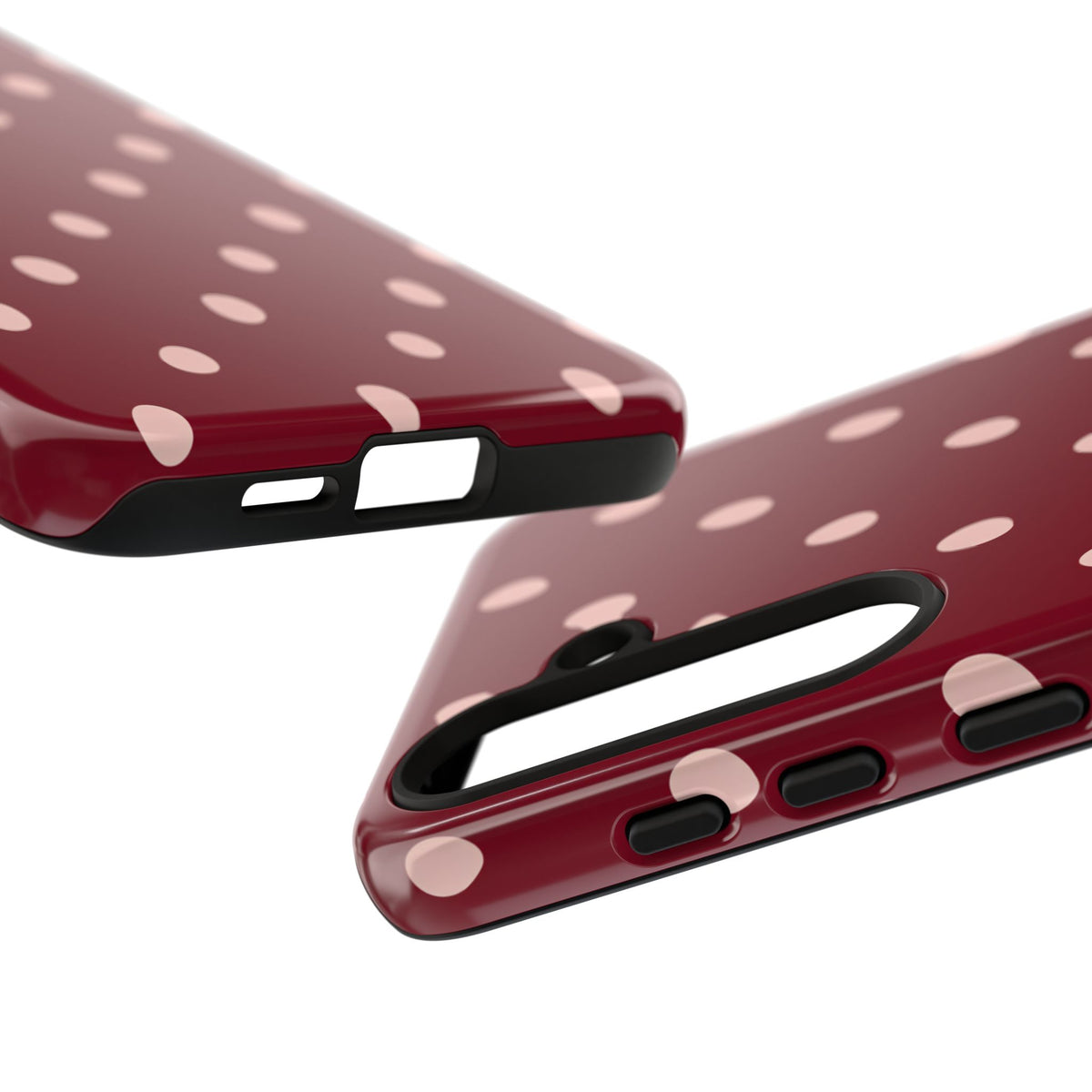 Burgundy Polka Dot Samsung Galaxy Tough Case | Mulberry Confetti