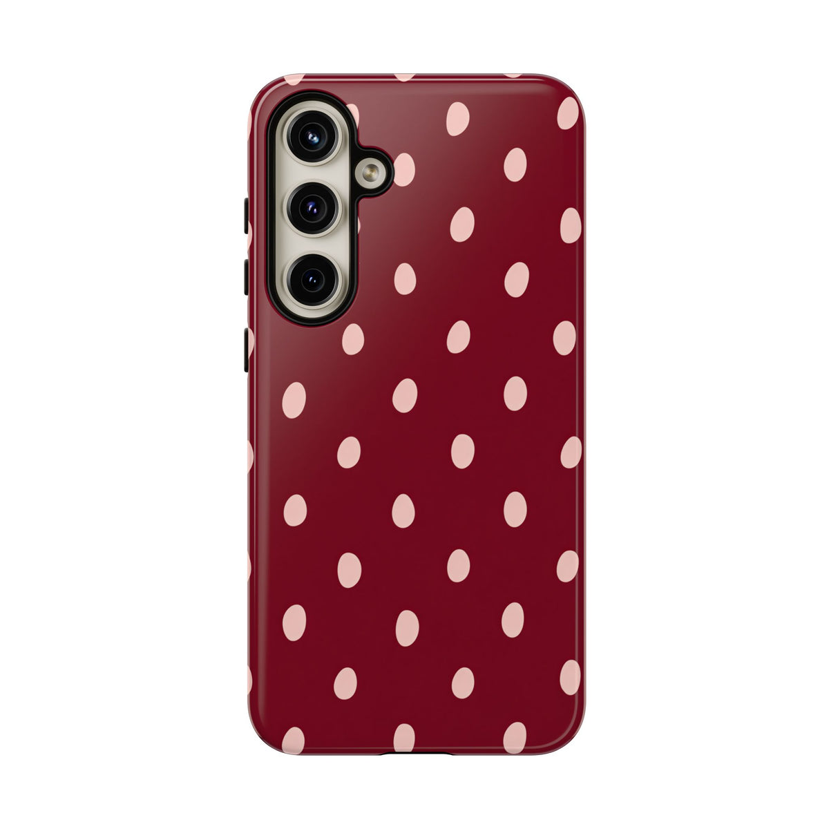 Burgundy Polka Dot Samsung Galaxy Tough Case | Mulberry Confetti