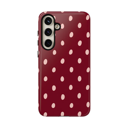 Burgundy Polka Dot Samsung Galaxy Tough Case | Mulberry Confetti