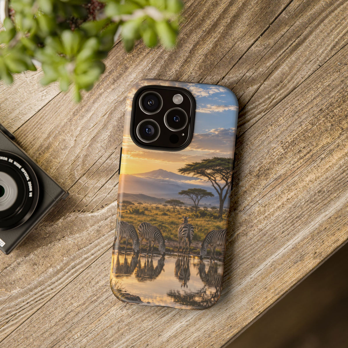 Zebra Water Mirror iPhone Tough Case | zebra safari