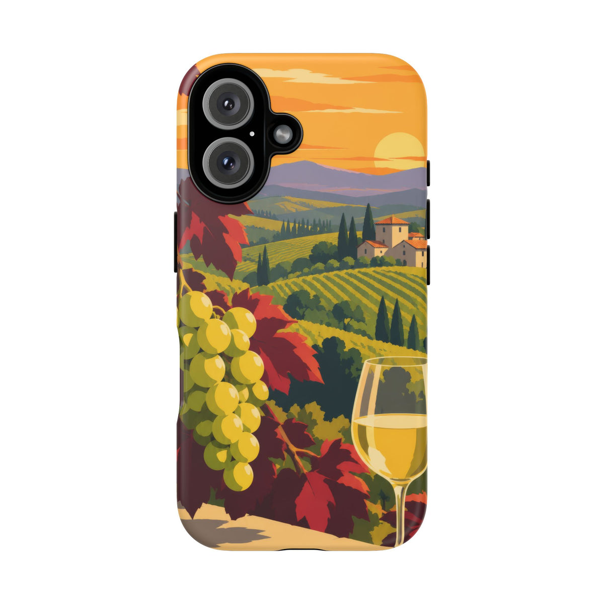 Wine & Grapes — Golden Vintage iPhone Tough Case | wine grapes