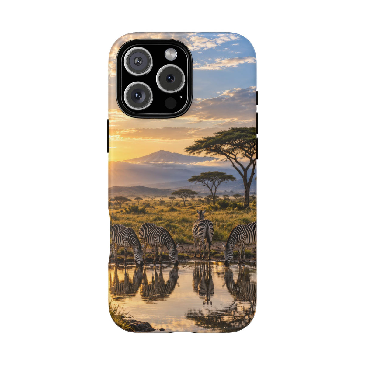 Zebra Water Mirror iPhone Tough Case | zebra safari