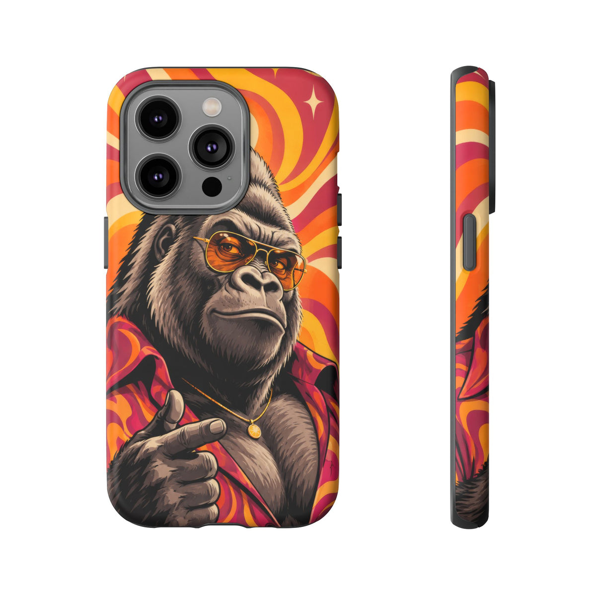 Velvet Groove iPhone Tough Case | Retro Disco Gorilla Art