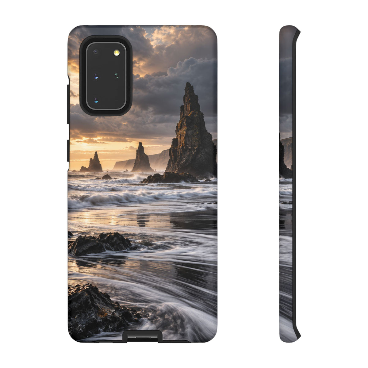 Black Sand and Silver Samsung Galaxy Tough Case | black sand beach