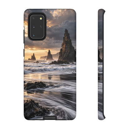 Black Sand and Silver Samsung Galaxy Tough Case | black sand beach