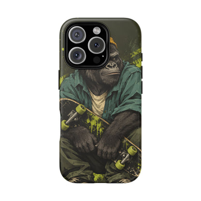Concrete Jungle iPhone Tough Case | Skater Gorilla Illustration