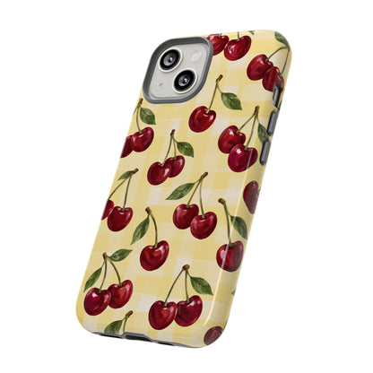 Cherry Gingham iPhone Tough Case | Cherry Picnic