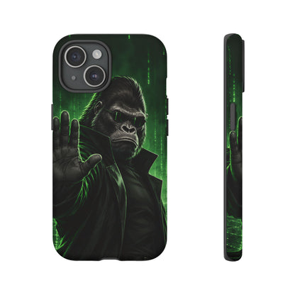 Cyberpunk Gorilla iPhone Tough Case | Neon Code Silverback