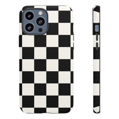 Classic Check iPhone Tough Case | Black & White Checkerboard