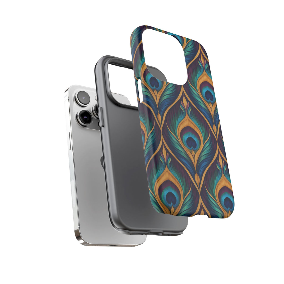 Peacock Nocturne iPhone Tough Case | art deco