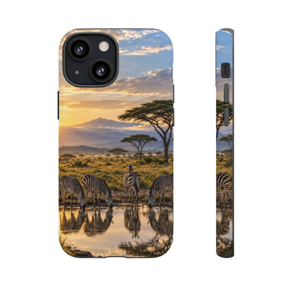 Zebra Water Mirror iPhone Tough Case | zebra safari