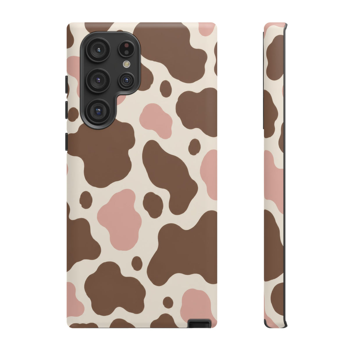 Mocha Blush Samsung Galaxy Tough Case | Brown & Pink Cow Print