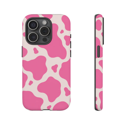 Strawberry Milk iPhone Tough Case | Pink Cow Print