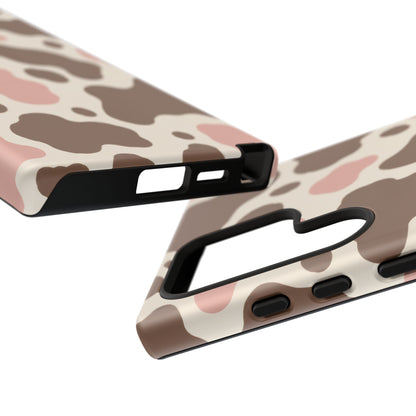 Mocha Blush Samsung Galaxy Tough Case | Brown & Pink Cow Print