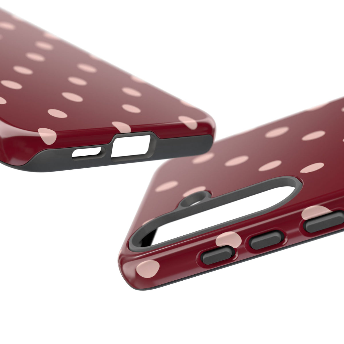 Burgundy Polka Dot Samsung Galaxy Tough Case | Mulberry Confetti