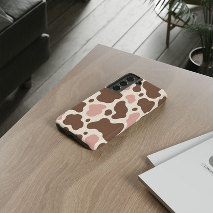 Mocha Blush Samsung Galaxy Tough Case | Brown & Pink Cow Print