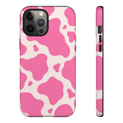 Strawberry Milk iPhone Tough Case | Pink Cow Print