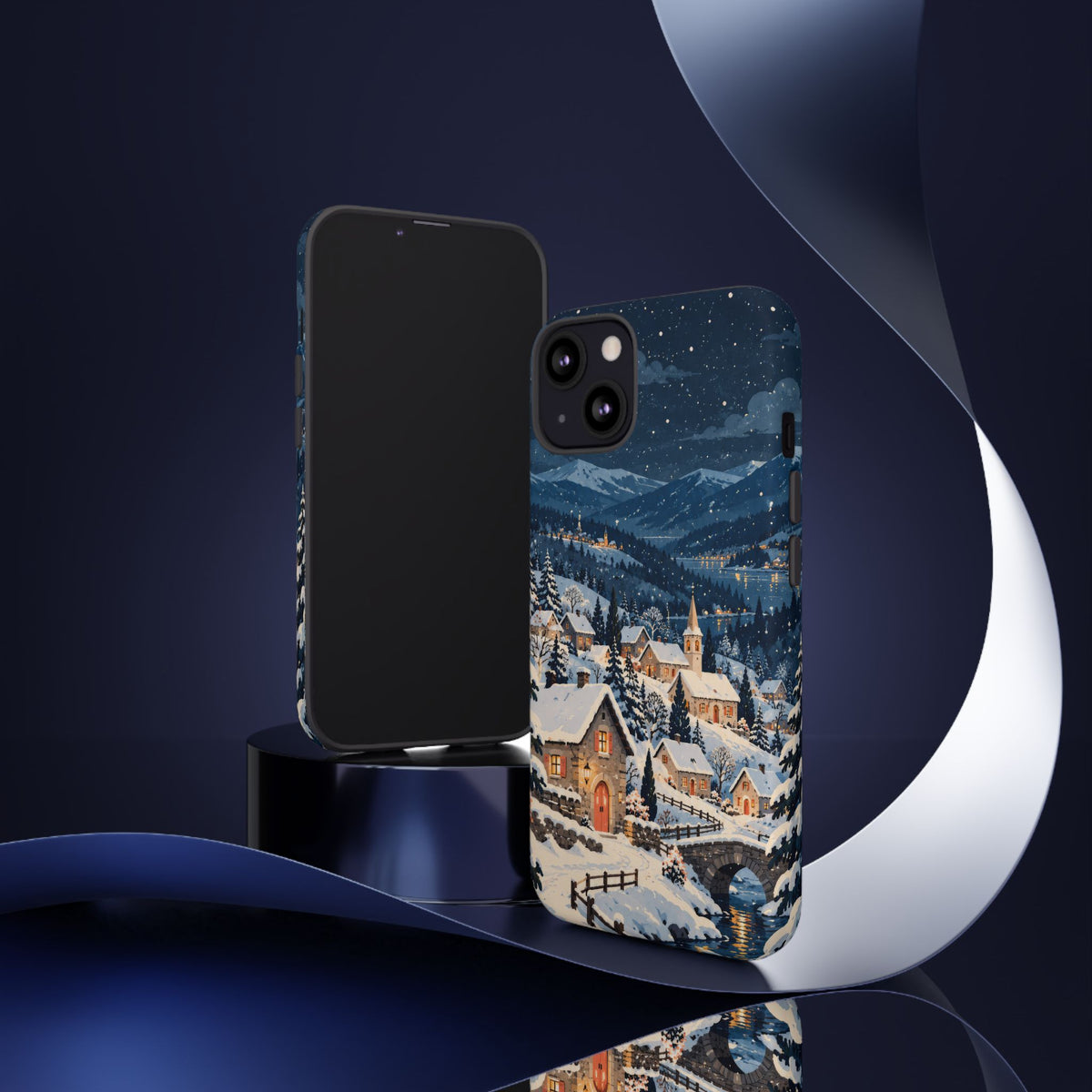 Snowfall on Juniper Lane iPhone Tough Case | christmas village