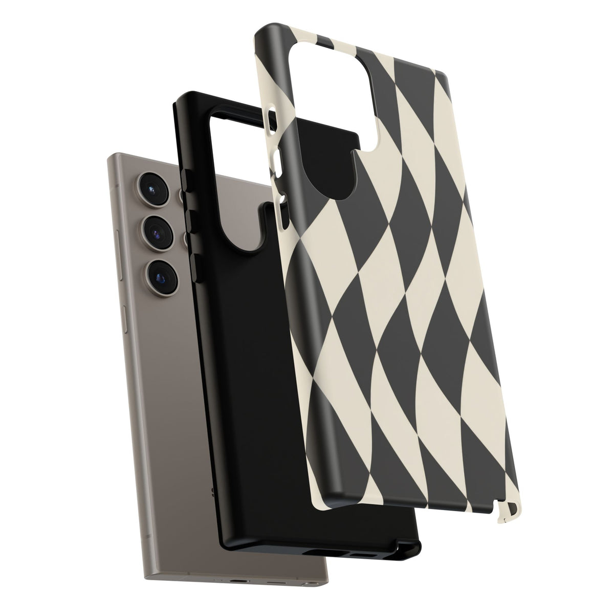 Harlequin Sway Samsung Galaxy Tough Case | Black & White Harlequin