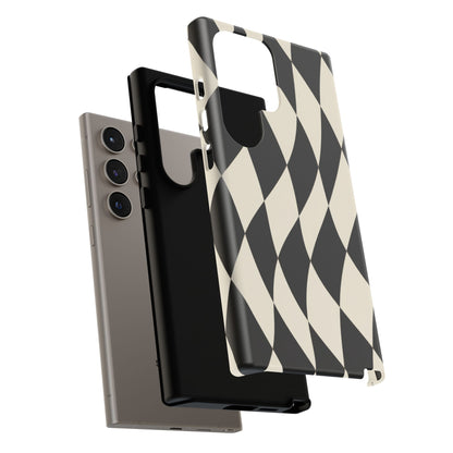 Harlequin Sway Samsung Galaxy Tough Case | Black & White Harlequin