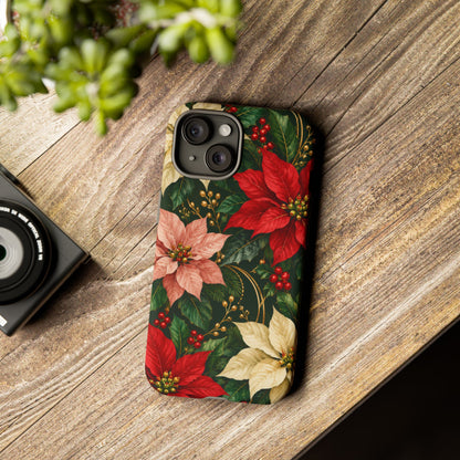 Noel in Bloom iPhone Tough Case | poinsettia