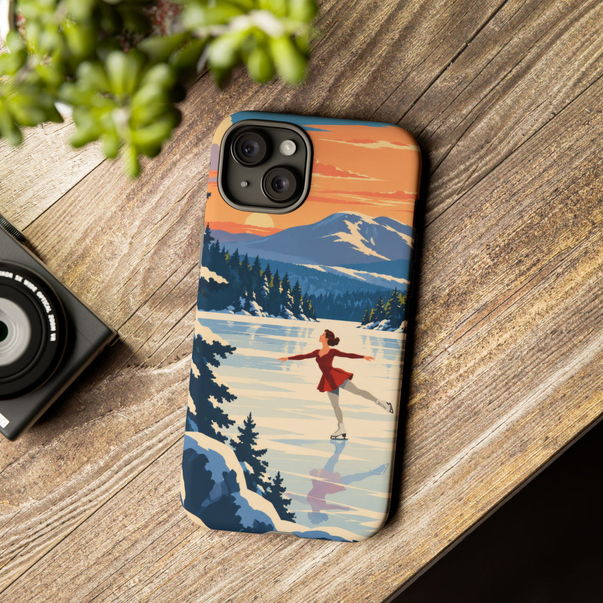 Lake Placid Skater — Winter Glide iPhone Tough Case