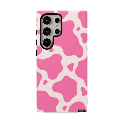 Strawberry Milk Samsung Galaxy Tough Case | Pink Cow Print