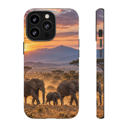 Elephants at First Light iPhone Tough Case | african elephants