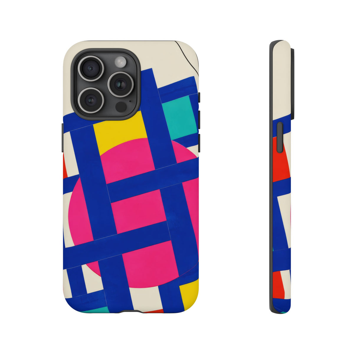 Chromatic Mischief iPhone Tough Case | Geometric Color Block Art