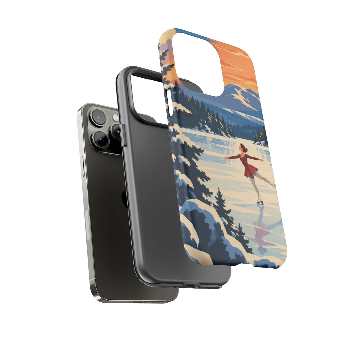 Lake Placid Skater — Winter Glide iPhone Tough Case