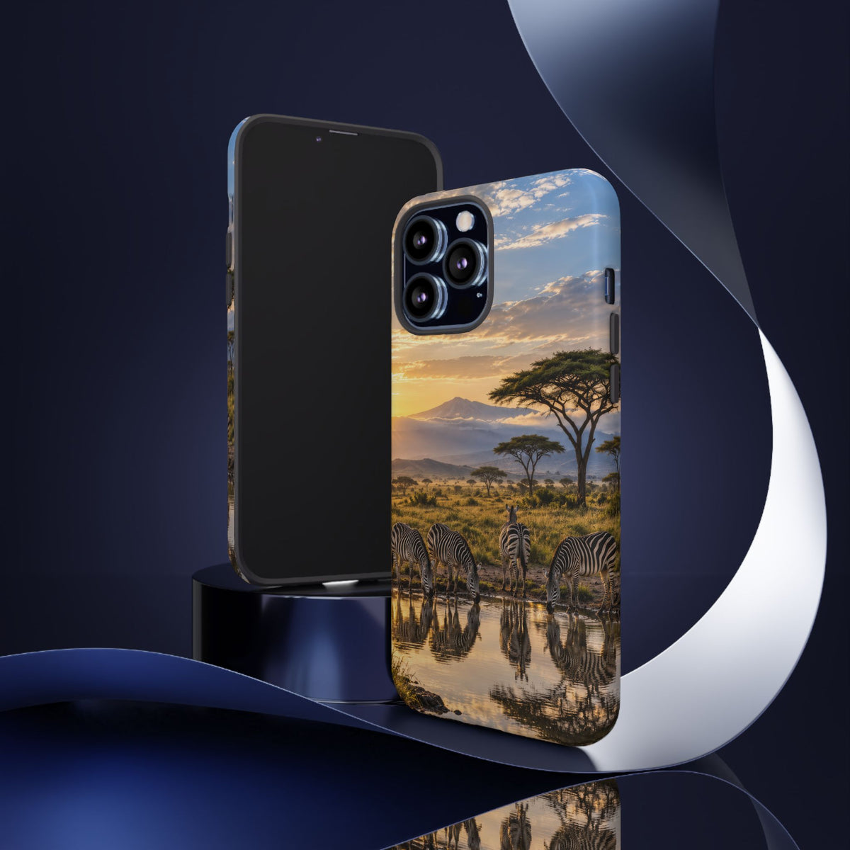 Zebra Water Mirror iPhone Tough Case | zebra safari
