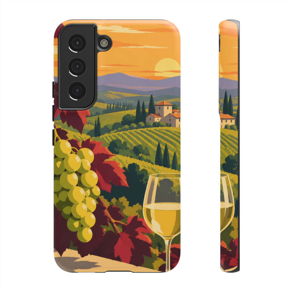 Wine & Grapes — Golden Vintage Samsung Galaxy Tough Case | wine grapes