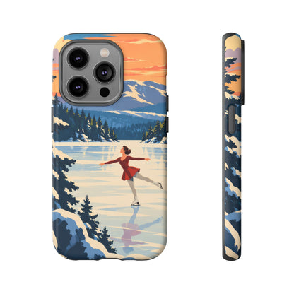 Lake Placid Skater — Winter Glide iPhone Tough Case