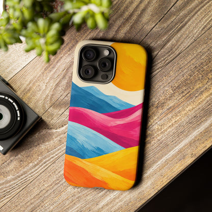 Golden Drift iPhone Tough Case | colorful hills