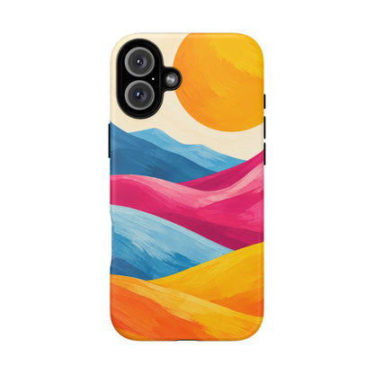 Golden Drift iPhone Tough Case | colorful hills