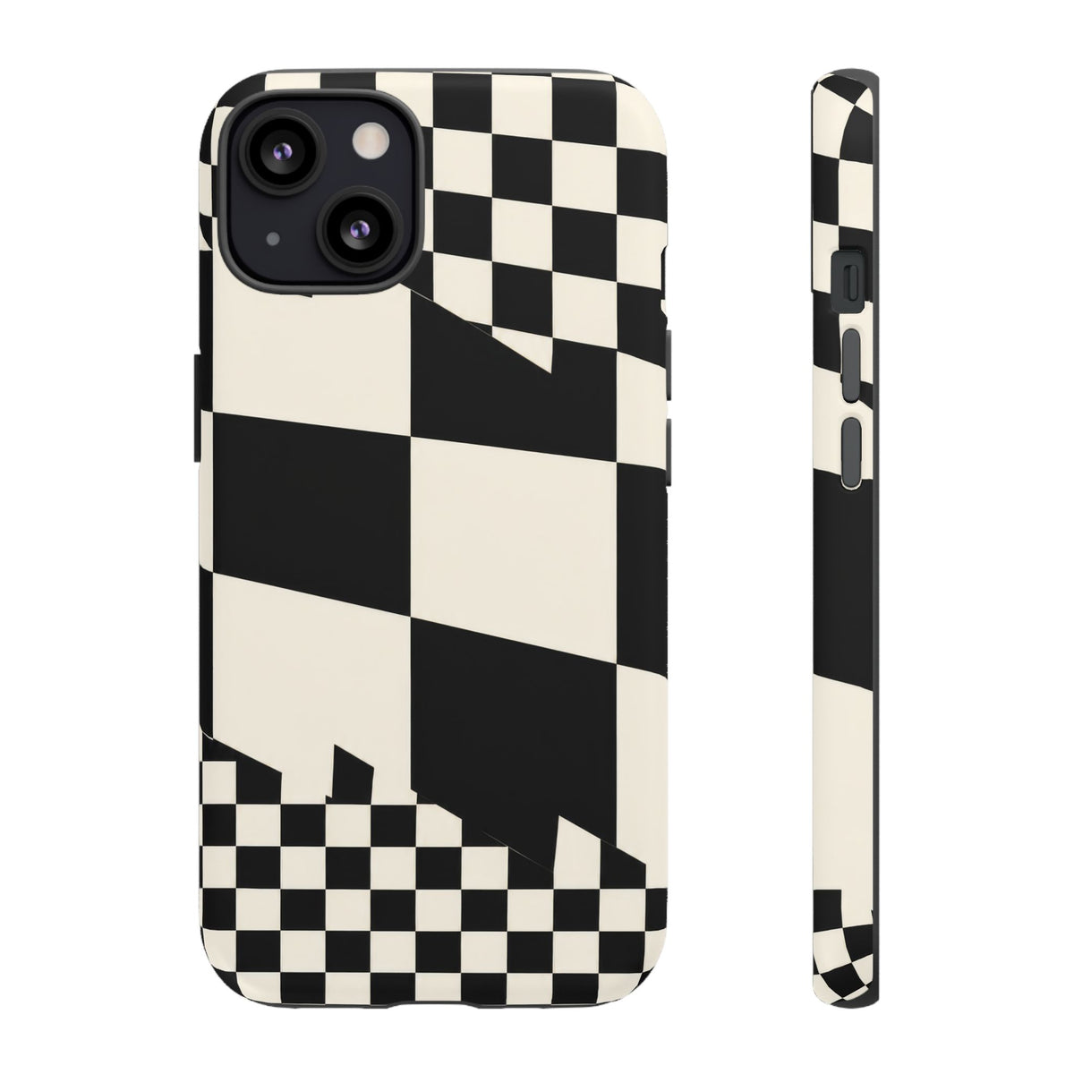 Check Shift iPhone Tough Case | Black & White Checkerboard