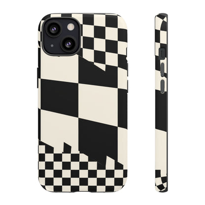 Check Shift iPhone Tough Case | Black & White Checkerboard