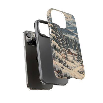 Vintage Winter Cabin Tough Phone Case
