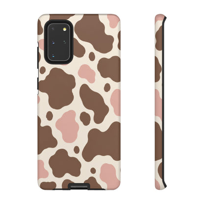 Mocha Blush Samsung Galaxy Tough Case | Brown & Pink Cow Print
