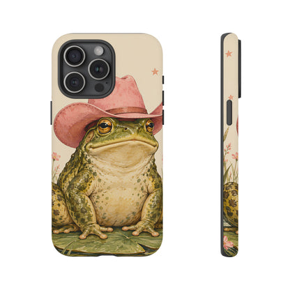 Cowboy Frog iPhone Tough Case | Pink Hat Bullfrog