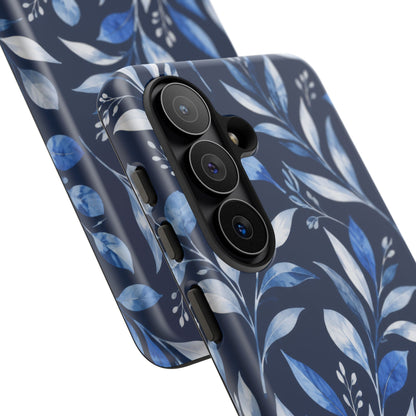 Blue Hour Botanical Samsung Galaxy Tough Case | Blue Botanical Leaf Pattern