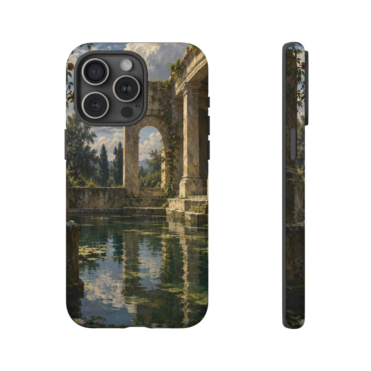 The Flooded Court iPhone Tough Case | Ancient Garden Landscape