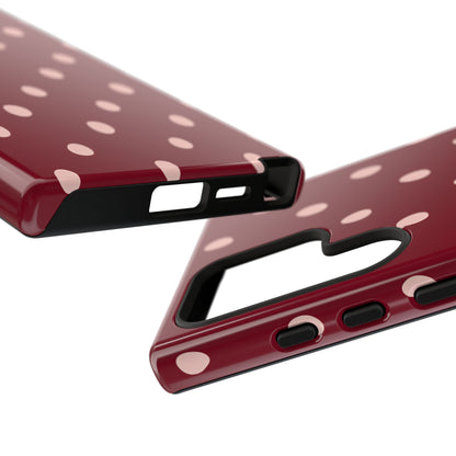 Burgundy Polka Dot Samsung Galaxy Tough Case | Mulberry Confetti