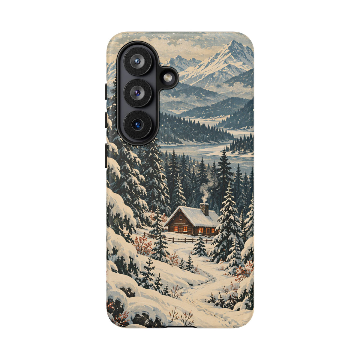 Vintage Winter Cabin Tough Phone Case