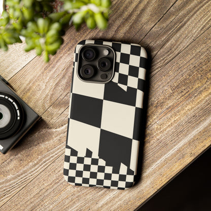 Check Shift iPhone Tough Case | Black & White Checkerboard