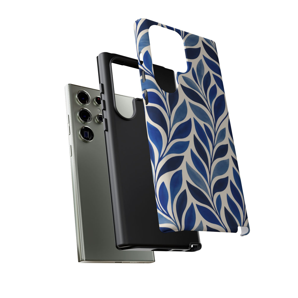 Cobalt Current Samsung Galaxy Tough Case | Cobalt Blue Leaf Pattern